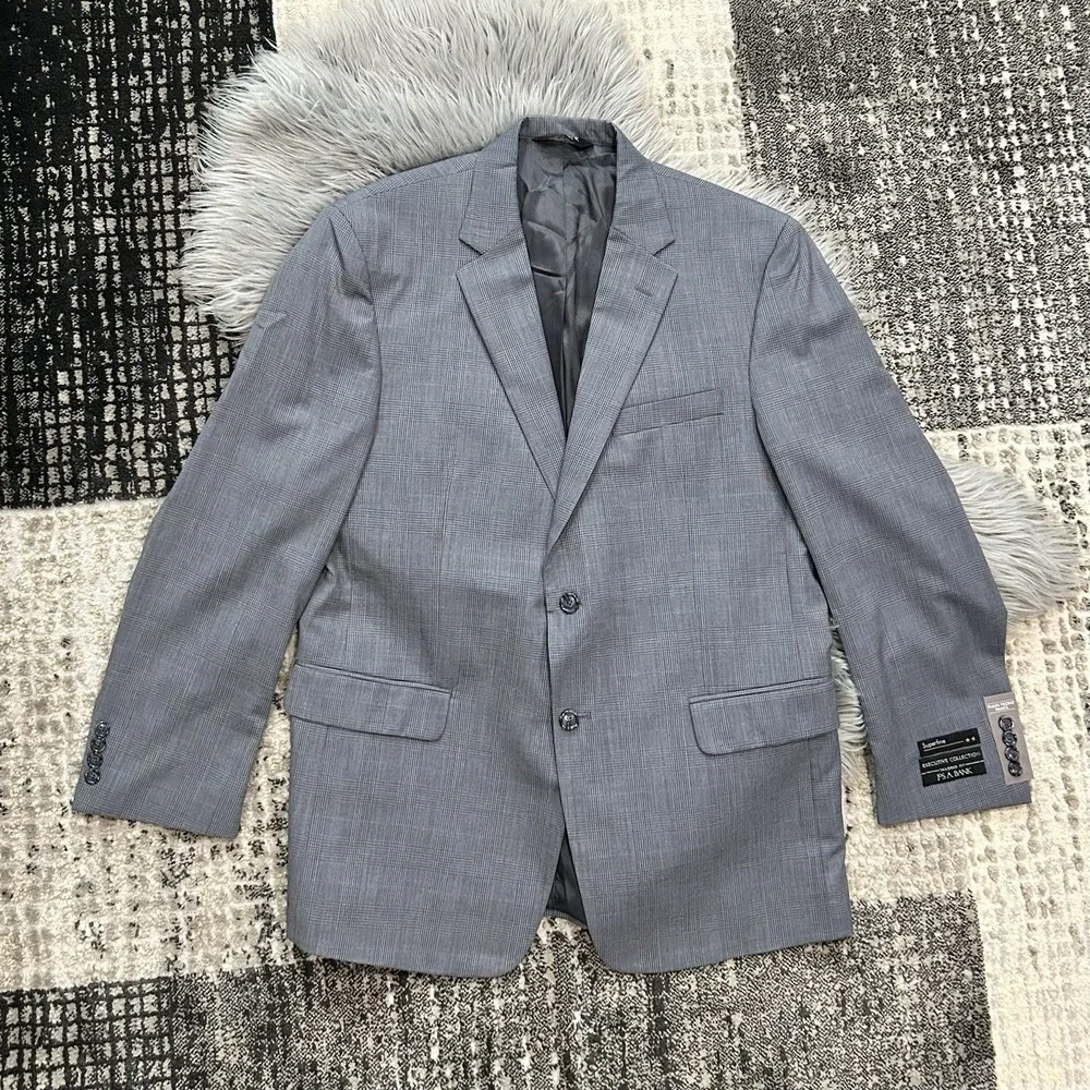 Jos. A Bank 2 Piece Suit Executive Collection Tailored Fit 100% Wool Grey $475 *